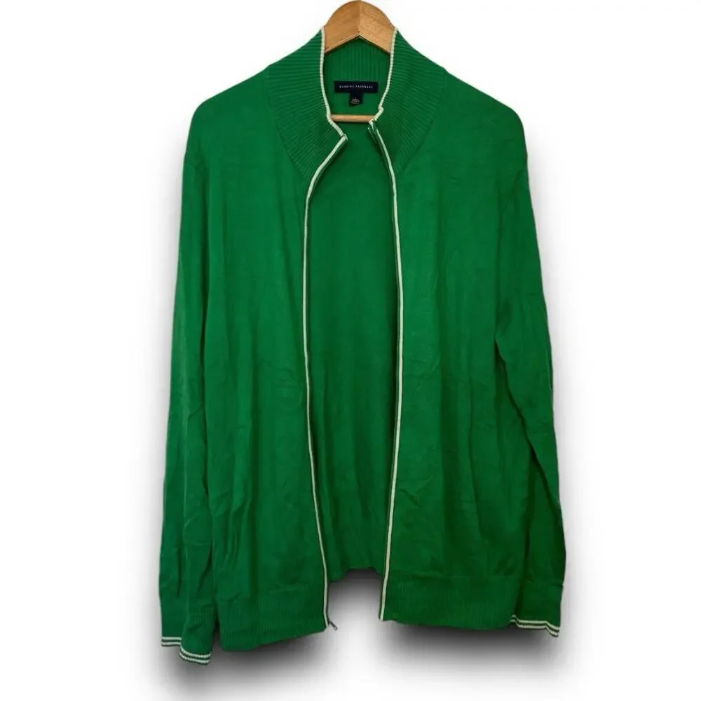 Banana Republic Men’s Green Wool Cotton Blend Full Zip Sweater Jacket Large
